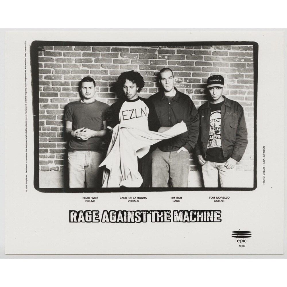 Rage Against The Machine, Press Photo, 8x10 Glossy, Original, 1996, Sony Records
